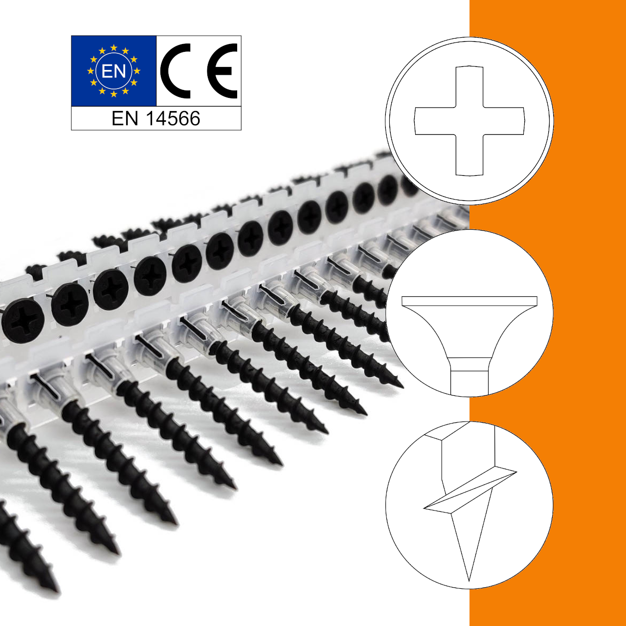 Schnellbauschrauben | phosphatiert | Grobgewinde | PH2 | magaziniert Langband | 3,9x41 | 1.000 Stk Schnellbauschrauben | phosphatiert | Grobgewinde | PH2 | magaziniert Langband | 3,9x41 | 1.000 Stk