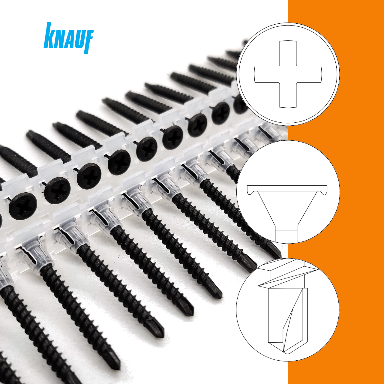 Knauf® Diamantschrauben XTB | Bohrspitze | phosphatiert | PH2 | magaziniert Langband Knauf® Diamantschrauben XTB | Bohrspitze | phosphatiert | PH2 | magaziniert Langband