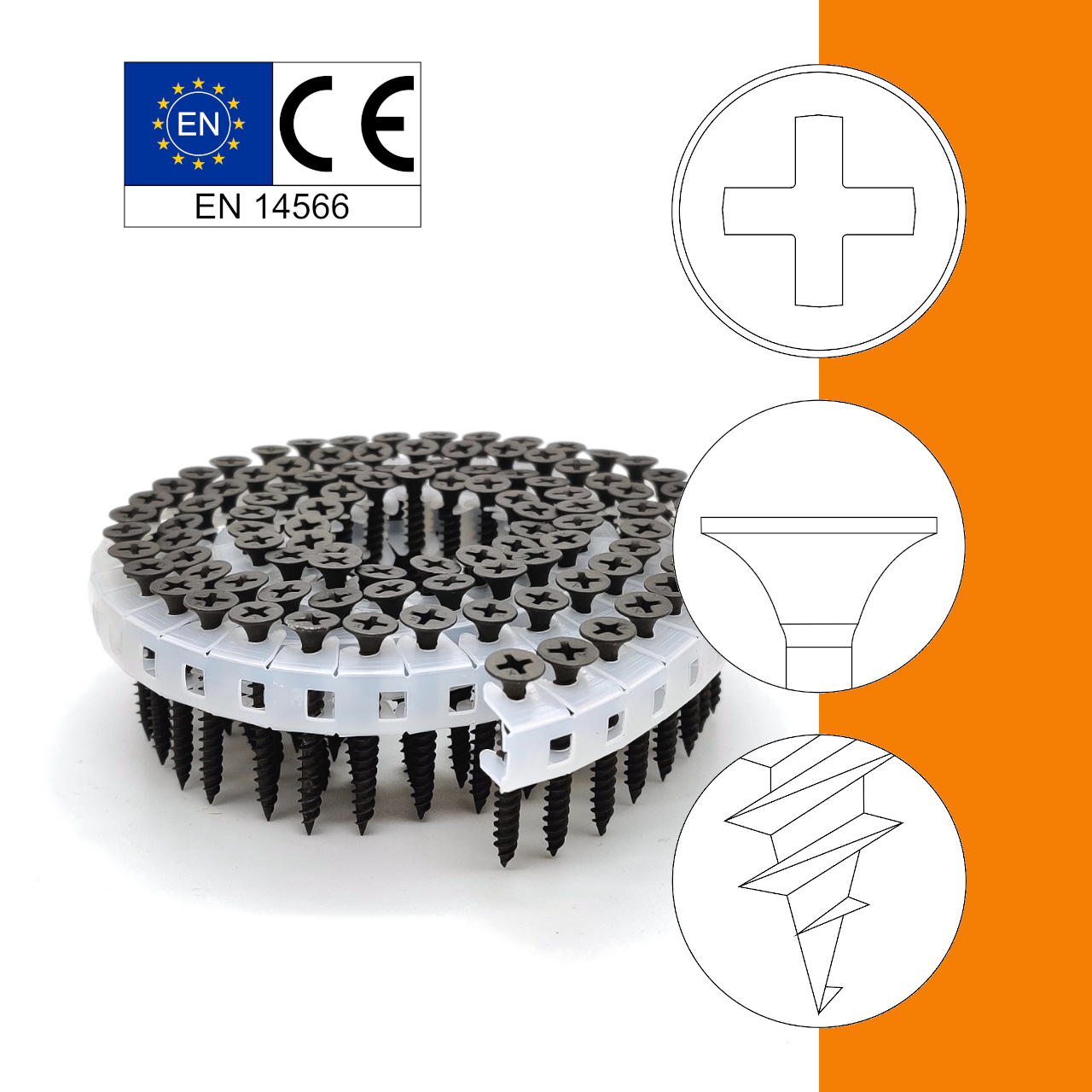 Schnellbauschrauben | phosphatiert | Feingewinde | System Coil U-Tape Schnellbauschrauben | phosphatiert | Feingewinde | System Coil U-Tape