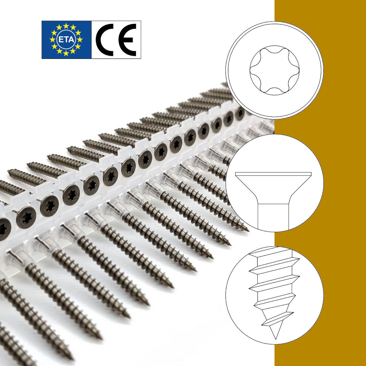 Holzbauschrauben | rostfrei A2 | TX20 | magaziniert Langband Holzbauschrauben | rostfrei A2 | TX20 | magaziniert Langband