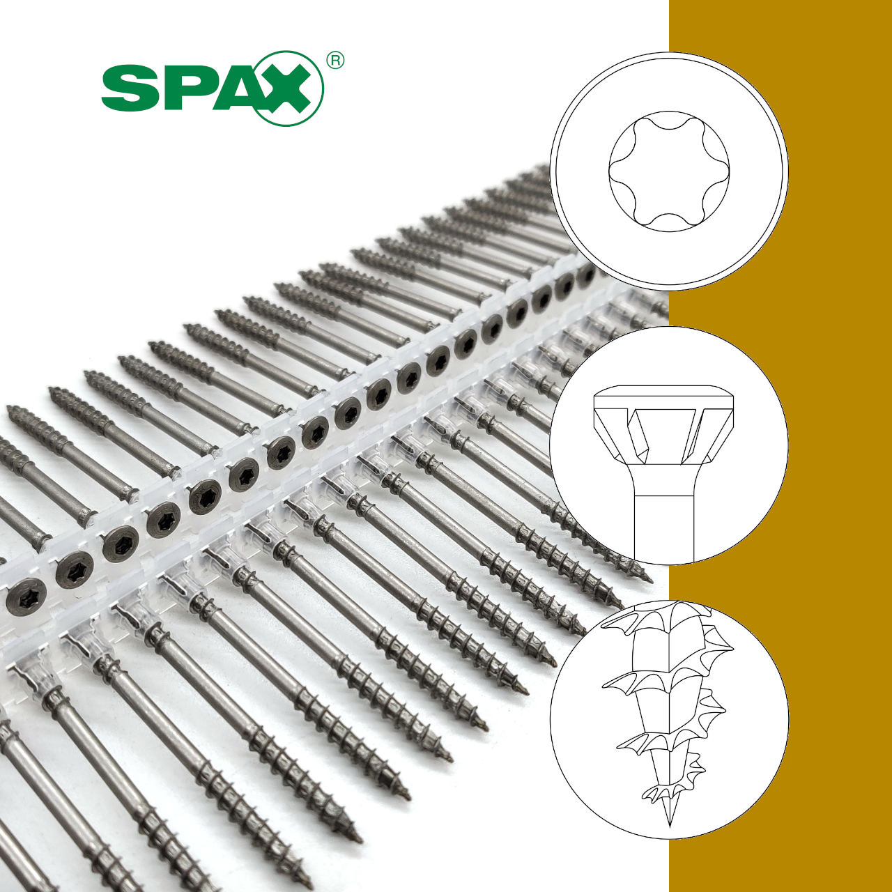 SPAX® Fassadenschrauben | Rostfrei A2 | TX20 | ETA | Langband