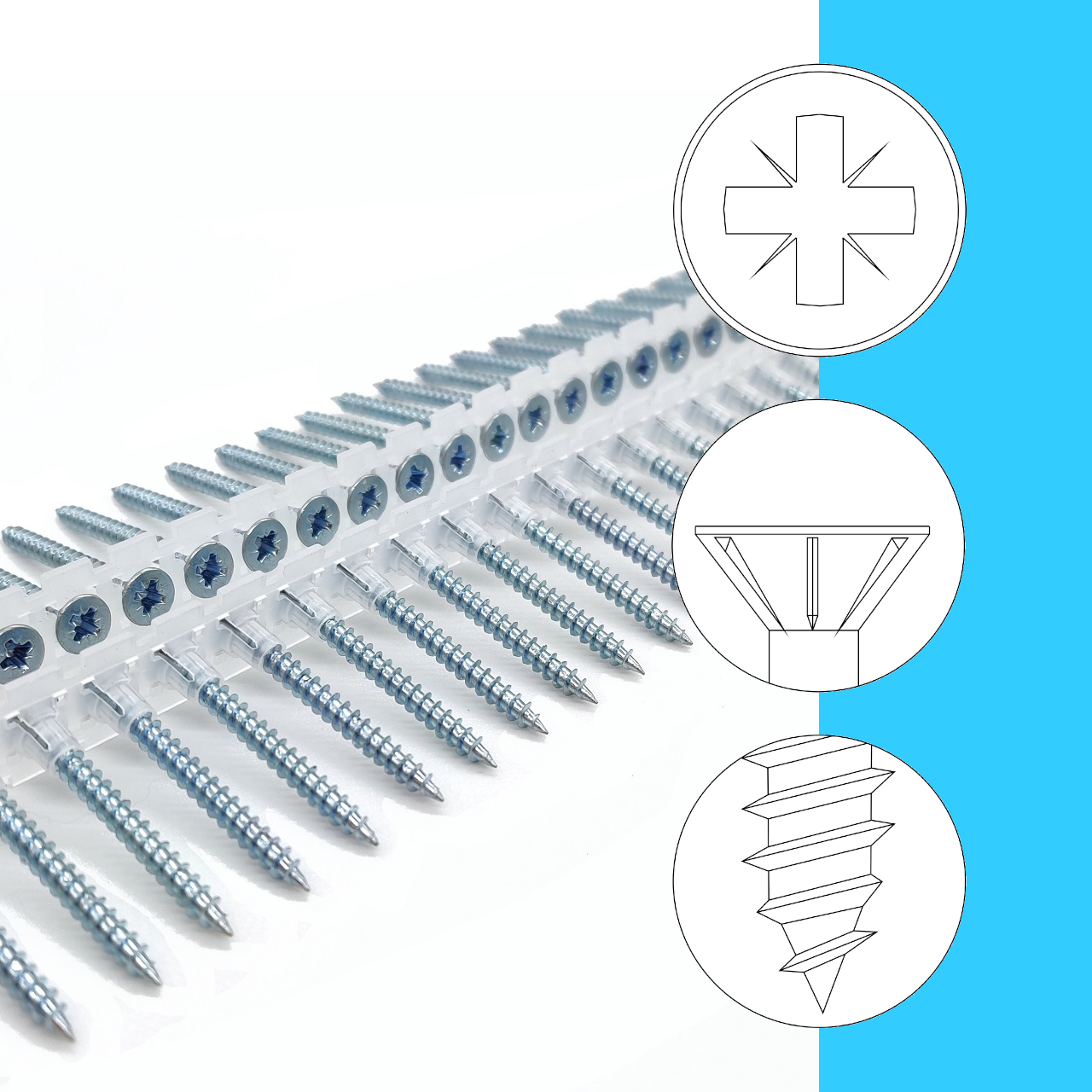 Spanplattenschrauben | hell verzinkt | PZ2 | magaziniert Langband Spanplattenschrauben | hell verzinkt | PZ2 | magaziniert Langband