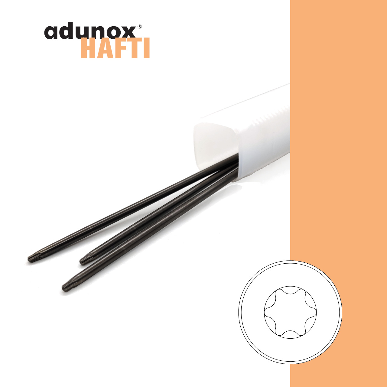 Bits TX20 | Für Magazinschrauber | System adunox®-HAFTI | Ø 6 x 282 mm | 3 Stk Bits TX20 | Für Magazinschrauber | System adunox®-HAFTI | Ø 6 x 282 mm | 3 Stk