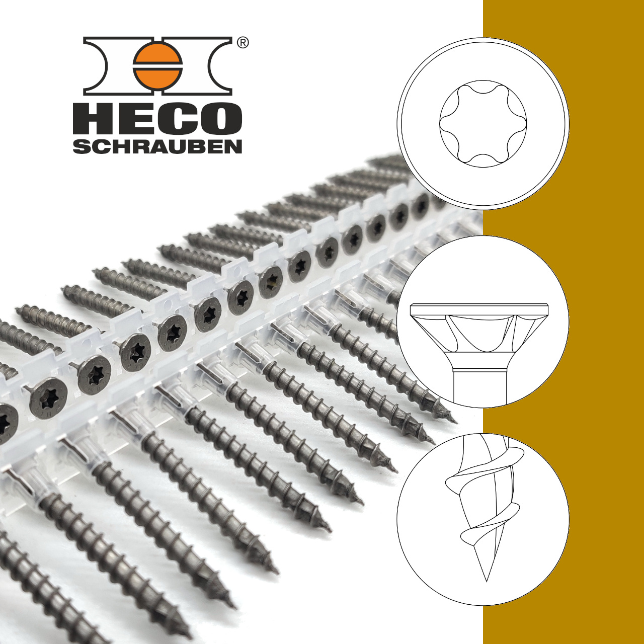 HECO-TOPIX®-plus | rostfrei A2 | TX20 | magaziniert Langband HECO-TOPIX®-plus | rostfrei A2 | TX20 | magaziniert Langband