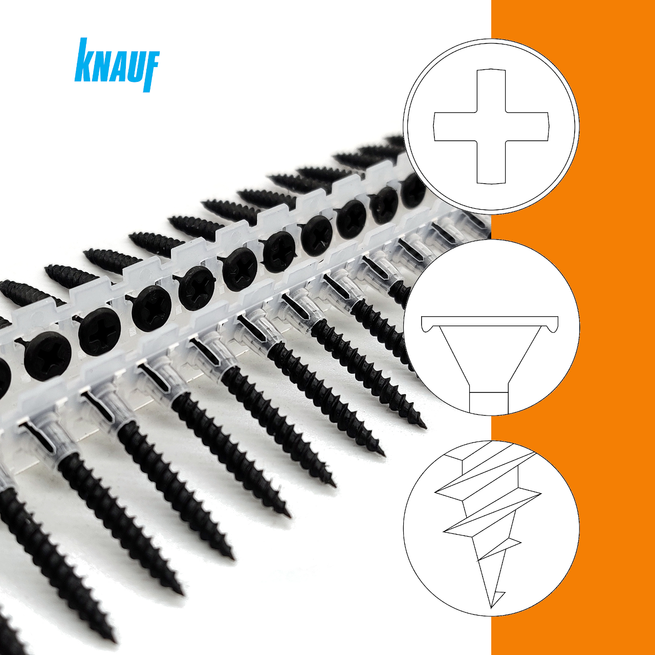Knauf® Diamantschrauben XTN | phosphatiert | PH2 | magaziniert Langband | 3,9x33 | 500 Stk Knauf® Diamantschrauben XTN | phosphatiert | PH2 | magaziniert Langband | 3,9x33 | 500 Stk