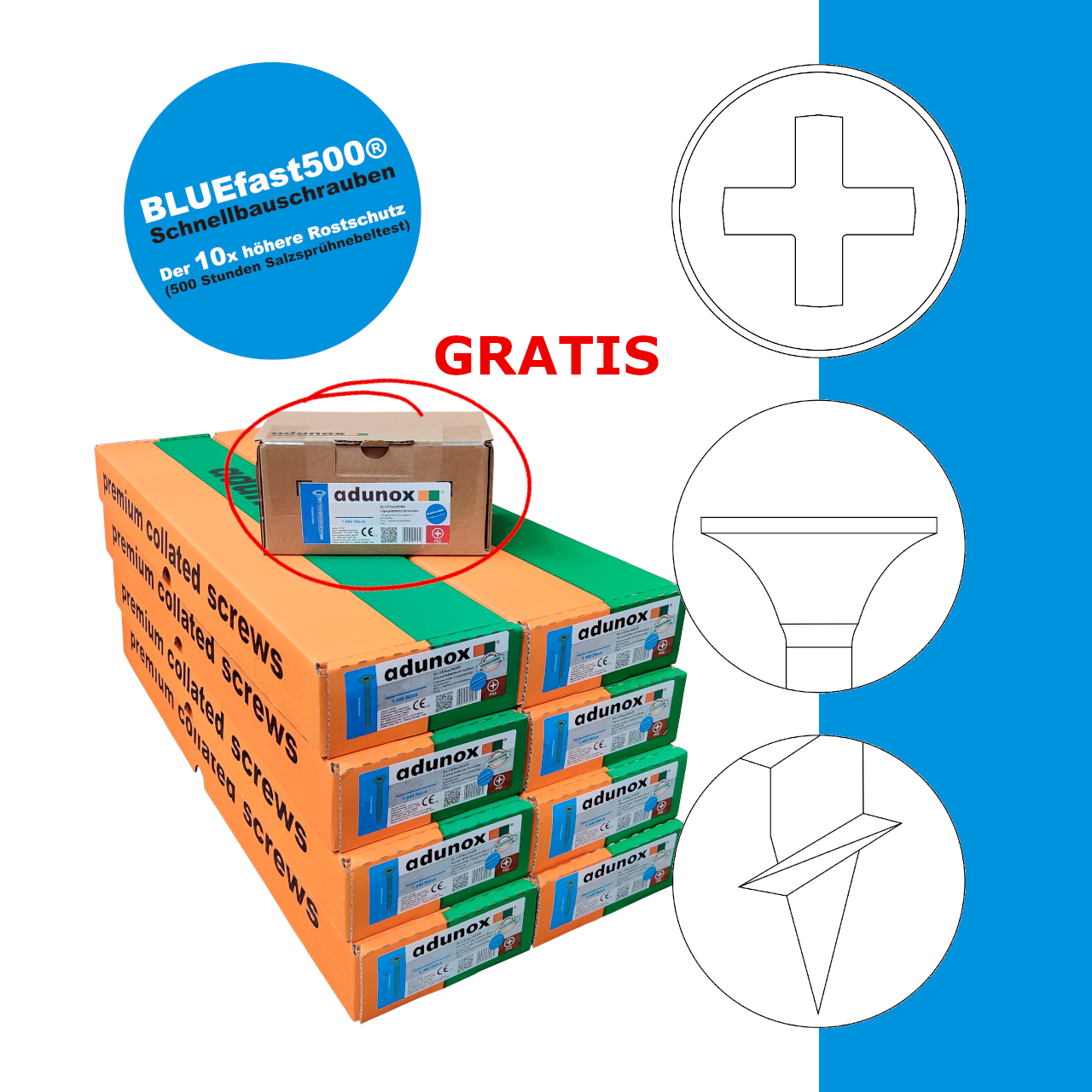 SPARPAKET | BLUEfast500® Schnellbauschrauben | Grobgewinde SPARPAKET | BLUEfast500® Schnellbauschrauben | Grobgewinde