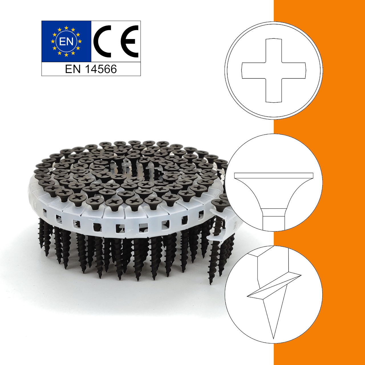 Schnellbauschrauben | System Coil U-Tape | phosphatiert | Grobgewinde | 3,9x30 | 4.000 Stk Schnellbauschrauben | System Coil U-Tape | phosphatiert | Grobgewinde | 3,9x30 | 4.000 Stk